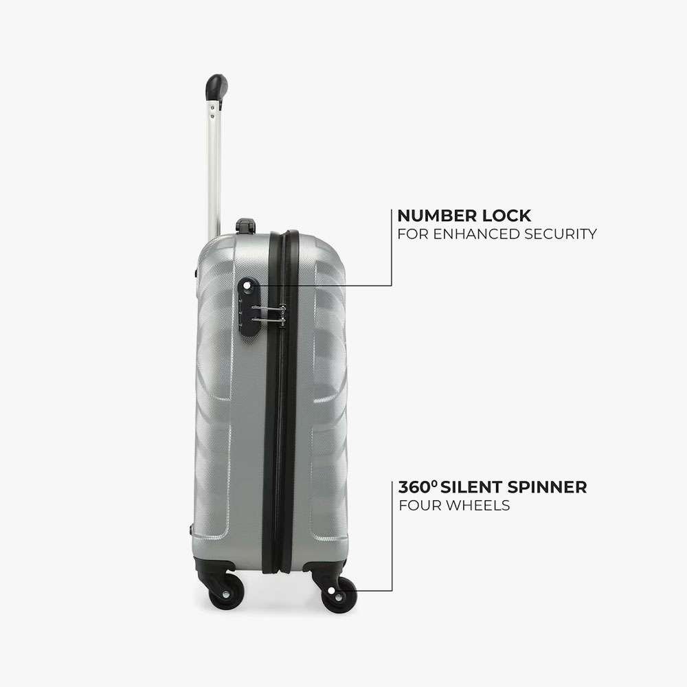 Safari Pentagon Pro 8 Wheels Spinner Checkin Trolley Bag, Hard Case Polypropylene 360º Wheeling Luggage for Men & Women, Suitcase Bag for Travel, Cyan, 65 cm, Medium Size