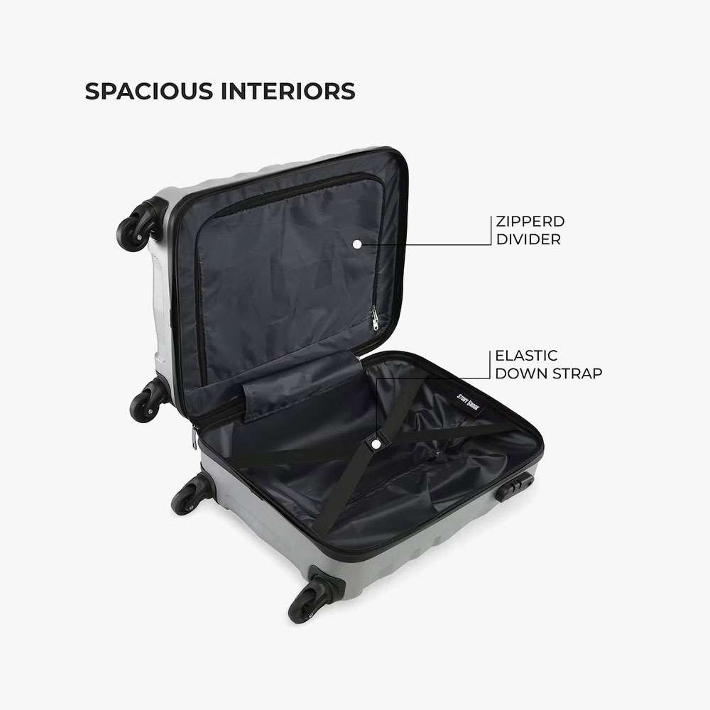 Safari Pentagon Pro 8 Wheels Spinner Checkin Trolley Bag, Hard Case Polypropylene 360º Wheeling Luggage for Men & Women, Suitcase Bag for Travel, Cyan, 65 cm, Medium Size