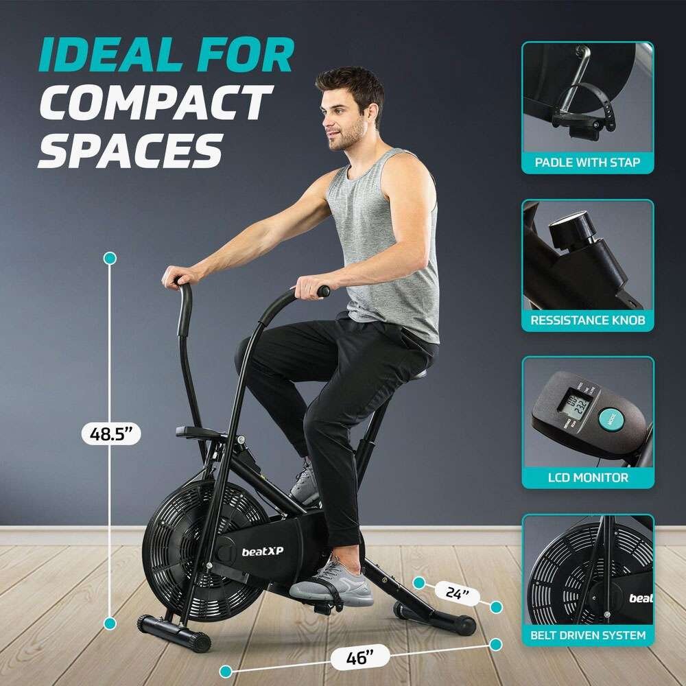 SPARNOD FITNESS SSB-08 Spin Bike Exercise Cycle for Home Gym with 8kg Flywheel, LED Display, Adjustable Resistance, Silent Belt Drive, 4-way Adjustable Cushioned Seat and 2-way Handlebar, Max User Weight 120 Kg